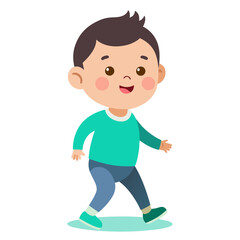 boy running on a white background