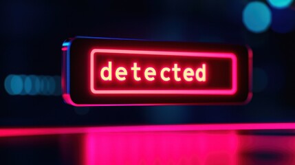 Neon Sign Indicating Detection in a Dark Atmosphere