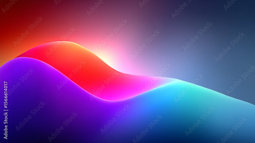 Poster dynamic waves of radiant colors blend seamlessly, creating a captivating and modern abstract backgro
