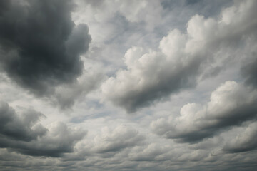 Obraz premium Dramatic Cloudscape Sky with Heavy Dark Clouds and Subtle Light