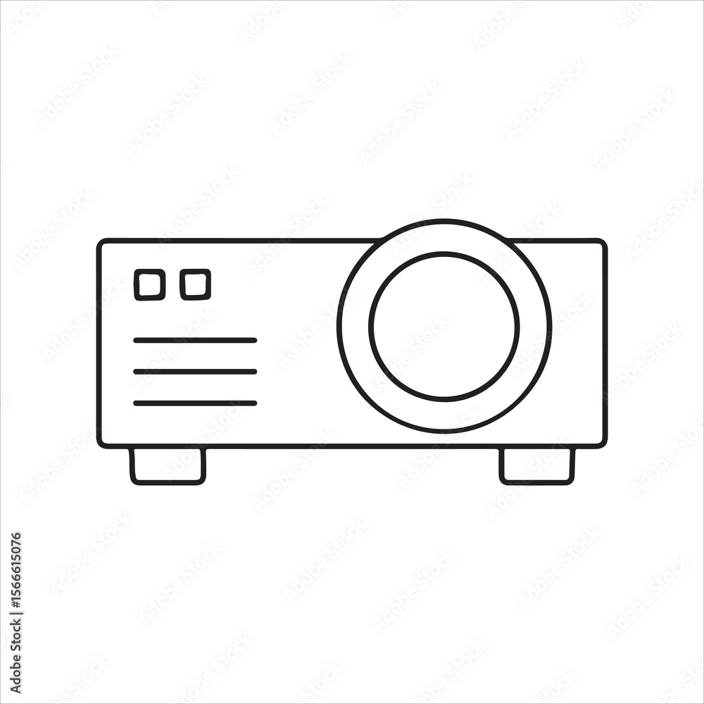 Poster vector icon of a digital video camera for web design and photography