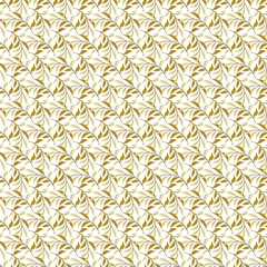 Seamless Gold Leaf Pattern on a Clean White Background