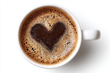 Fototapeta premium Coffee Cup Heart: A Warm, Simple Delight