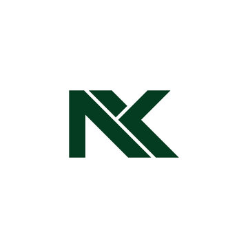 letter nyk simple geometric stripes line logo vector