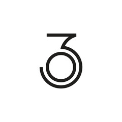 number 30 circles thin lines geometric logo vector