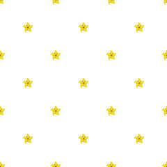 Seamless Pattern With Yellow Flowers on a White Background
