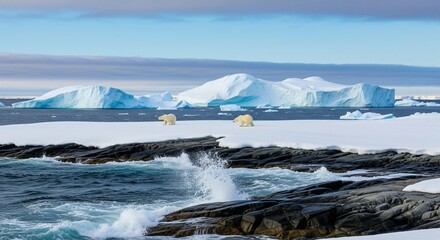 Obraz premium Glacial Landscape by the Frozen Sea