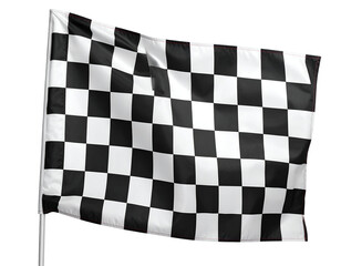 Fototapeta premium A classic checkered flag waves, signifying the thrilling culmination of a competitive event.