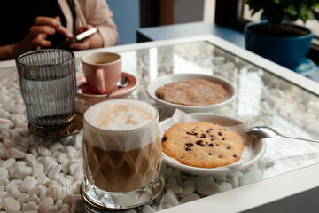 cup of coffee with cookie