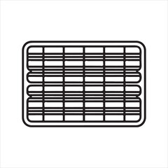 Vector illustration set of computer mouse, keyboard, and black and white paper with barcode for business
