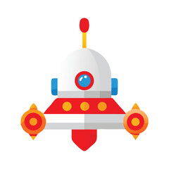 Colorful Vector Illustration of Retro Spaceship for Sci-Fi Art, Space Adventure Designs, and Futuristic Graphic Projects