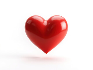 3D Red Heart Symbol on White Background