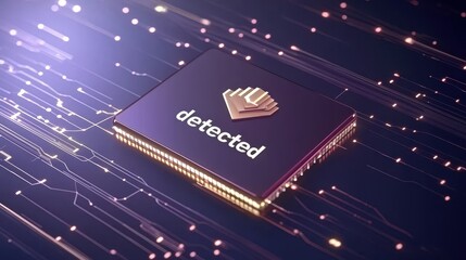 Modern Technology Circuit Board with Detected Notification
