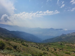 mountain landscape with clouds