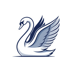 vector illustration of a swan