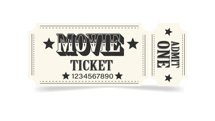 Movie ticket template. Movie admission coupon design.