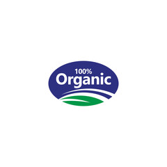 Organic food logo or label design. 100 percent organic Logo