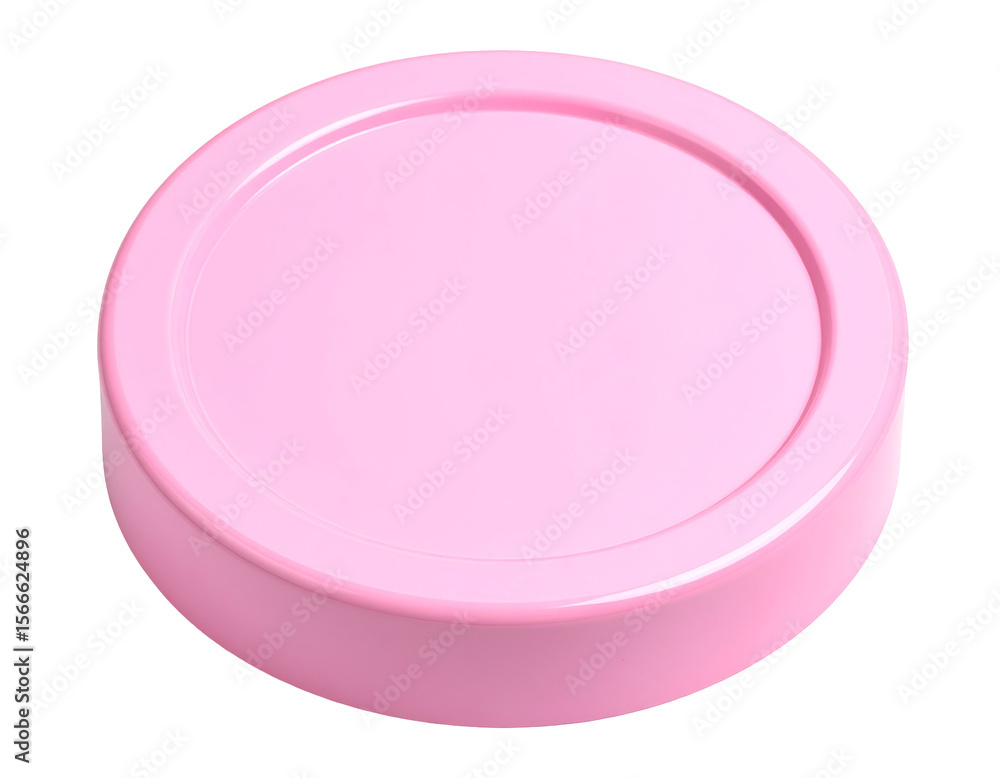 Poster sleek and shiny pastel pink circular object with a subtle raised edge for modern design.
