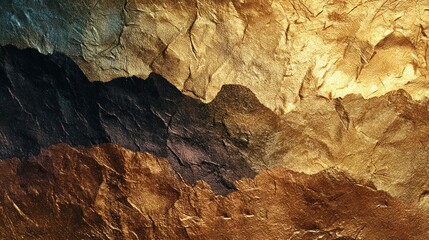 Golden Mountain Range Abstract Art