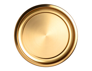 This radiant golden disc features a beautiful brushed texture and a polished reflective rim.