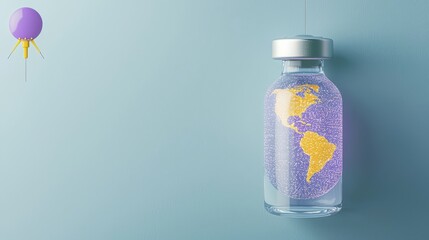 Creative Representation of World in Glass Bottle with Light