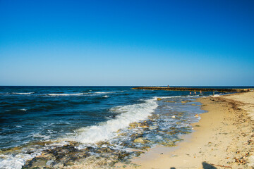 Wonderful sea at San Cataldo, Lecce, Apulia region, Italy