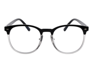 Classic black and transparent frame glasses, a timeless accessory for clear sight and refined style.