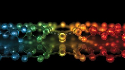 Colorful molecular structure illustration