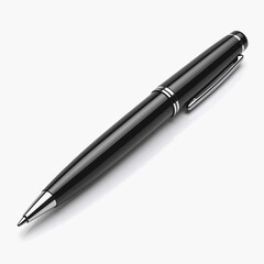 Sleek Ballpoint Pen: A sophisticated, polished black ballpoint pen