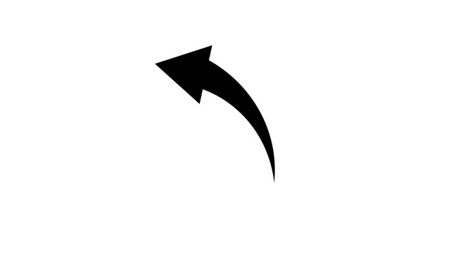 Left arrow icon animation on a white background.