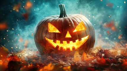 Fototapeta premium spooky halloween water color