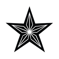 Obraz premium Black Star with White Inlay on White Background Vector