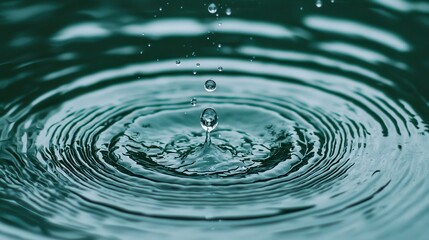 Ripple Effect from Water Droplet in Calm Aquatic Surface