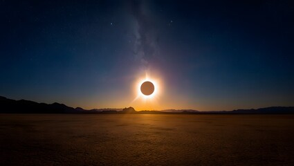 Fototapeta premium Sunset over the sea Digital artwork depicting a stunning celestial scene