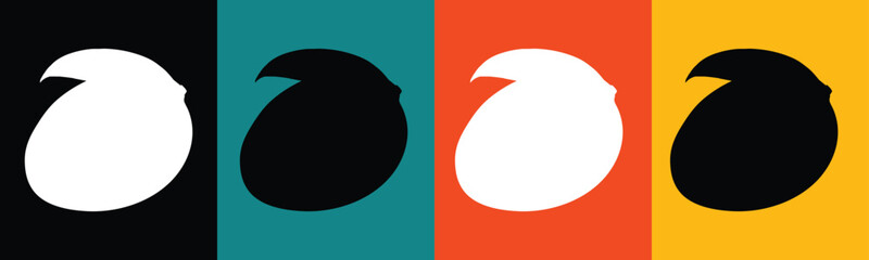 Black white teal orange yellow abstract shapes background blue