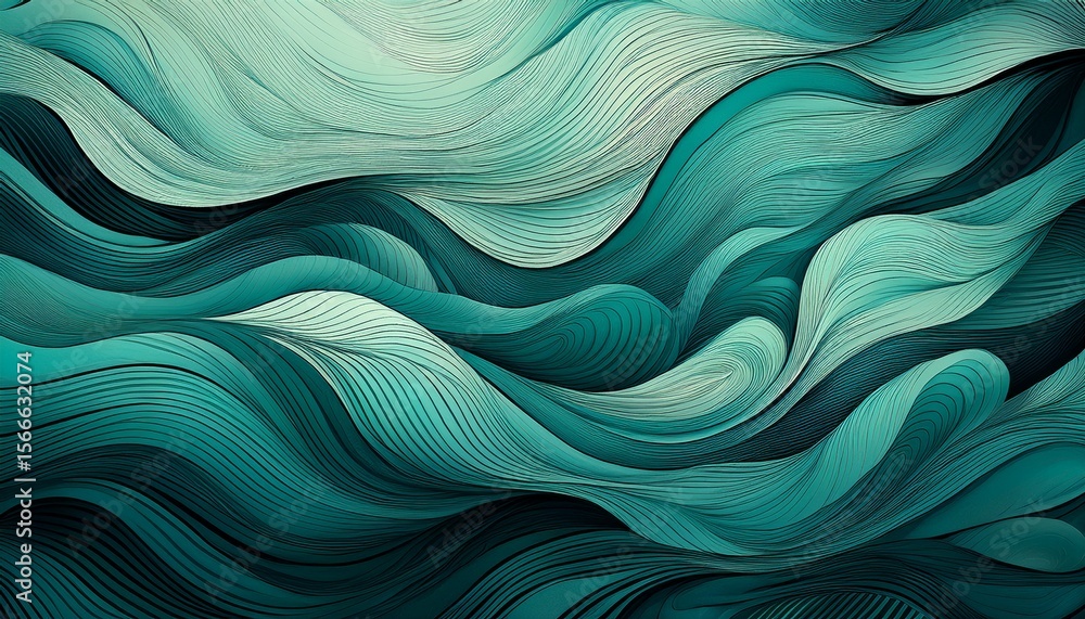 Poster abstract teal wave pattern background