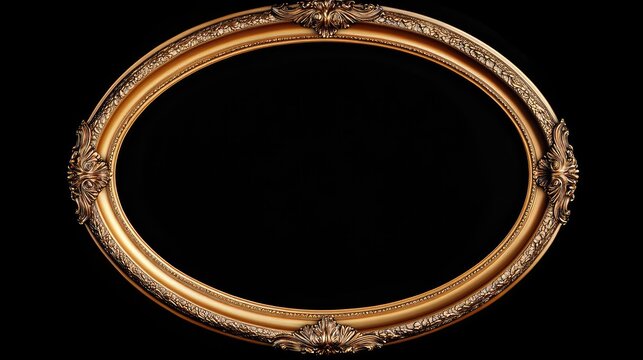 photo oval gold frame - Powered by Adobe