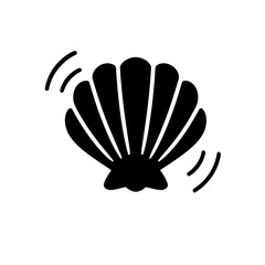 Fototapeta premium very simple flat and single minimalist Dancing Shell Silhouettes in black on a white background