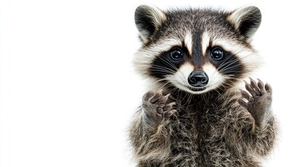 Obraz premium Cute raccoon looking directly at viewer