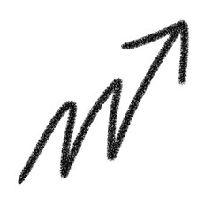 Hand drawn black upgrowth arrow