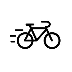 Obraz premium very simple flat and single minimalist Wandering Bicycle Silhouettes in black on a white background