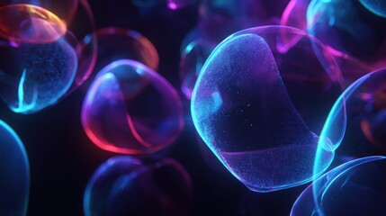 Colorful glowing spheres abstract background