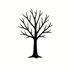 Obraz premium very simple flat and single minimalist Frozen Tree Step Silhouettes in black on a white background