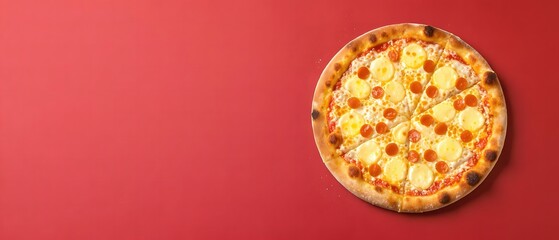 Hawaiian pizza with pineapple and pepperoni, pizza, Hawaiian

