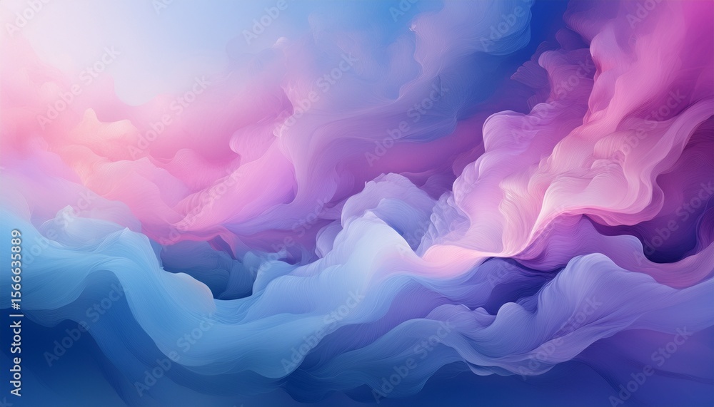 Poster smooth gradient of blue purple and pink clouds blending softly with light wispy textures creating a 