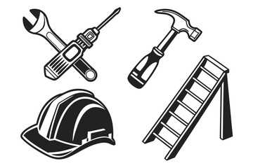 Obraz premium construction-tools-and-equipment---black-icons-