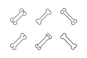 pet chew bone icon line art vector illustration