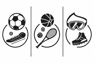 Naklejka premium sports-and-recreation-gear---black-icons-