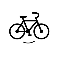 Obraz premium very simple flat and single minimalist Spinning Bicycle Step Silhouettes in black on a white background