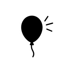 Obraz premium very simple flat and single minimalist Gleaming Balloon Step Silhouettes in black on a white background